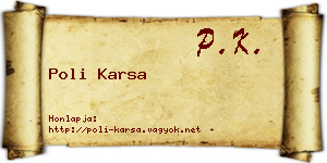 Poli Karsa névjegykártya